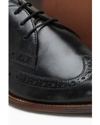 schwarze Leder Brogues von next