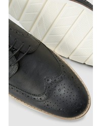 schwarze Leder Brogues von next