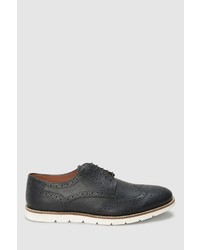 schwarze Leder Brogues von next