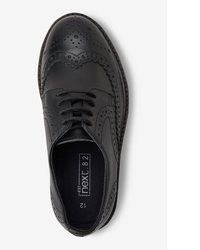 schwarze Leder Brogues von next