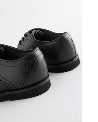 schwarze Leder Brogues von next