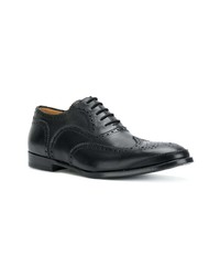 schwarze Leder Brogues von Alexander McQueen