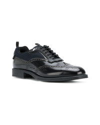 schwarze Leder Brogues von Prada