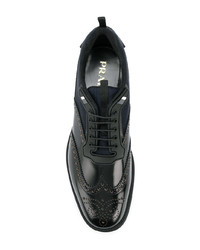 schwarze Leder Brogues von Prada