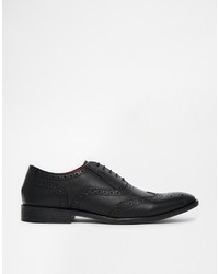 schwarze Leder Brogues von Base London