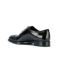 schwarze Leder Brogues von Prada