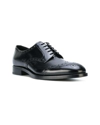 schwarze Leder Brogues von Prada