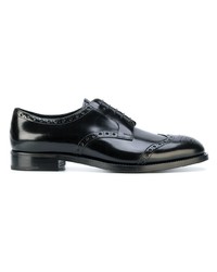 schwarze Leder Brogues von Prada