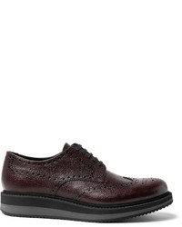 schwarze Leder Brogues von Prada