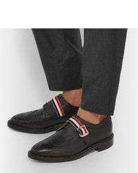 schwarze Leder Brogues von Thom Browne