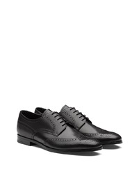 schwarze Leder Brogues von Prada