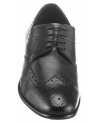 schwarze Leder Brogues von PETROLIO