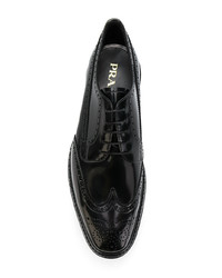 schwarze Leder Brogues von Prada