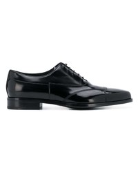 schwarze Leder Brogues von Prada