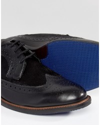 schwarze Leder Brogues von Dune