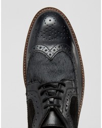 schwarze Leder Brogues von Dune