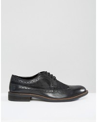 schwarze Leder Brogues von Dune