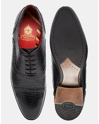 schwarze Leder Brogues von Base London