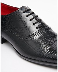 schwarze Leder Brogues von Base London