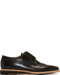 schwarze Leder Brogues von Paul Smith