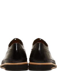 schwarze Leder Brogues von Paul Smith