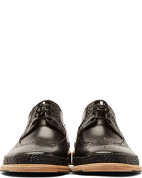 schwarze Leder Brogues von Paul Smith