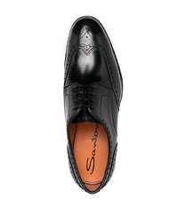 schwarze Leder Brogues von Santoni