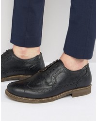 schwarze Leder Brogues von Red Tape