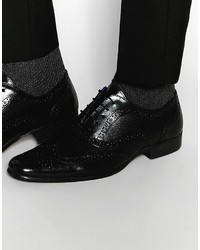 schwarze Leder Brogues von Red Tape