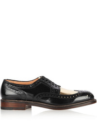 schwarze Leder Brogues von Robert Clergerie