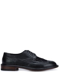 schwarze Leder Brogues von Robert Clergerie