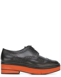 schwarze Leder Brogues von Robert Clergerie