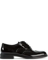 schwarze Leder Brogues von Saint Laurent