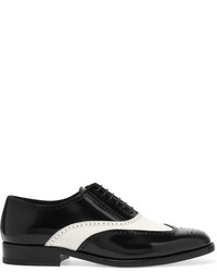 schwarze Leder Brogues von Saint Laurent