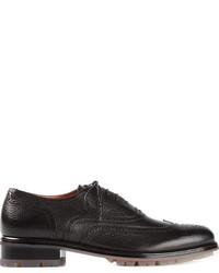 schwarze Leder Brogues von Santoni