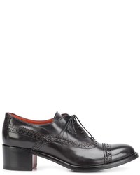 schwarze Leder Brogues von Santoni