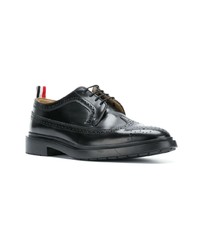 schwarze Leder Brogues von Thom Browne