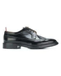 schwarze Leder Brogues von Thom Browne