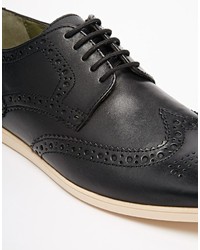 schwarze Leder Brogues von Base London