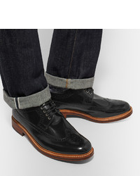 schwarze Leder Brogues von Grenson