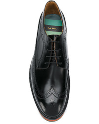 schwarze Leder Brogues von Paul Smith