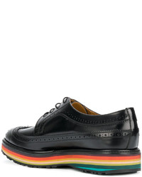 schwarze Leder Brogues von Paul Smith