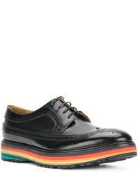 schwarze Leder Brogues von Paul Smith