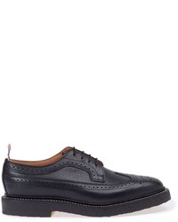 schwarze Leder Brogues von Thom Browne