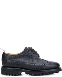 schwarze Leder Brogues von Thom Browne