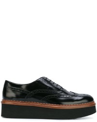 schwarze Leder Brogues von Tod's