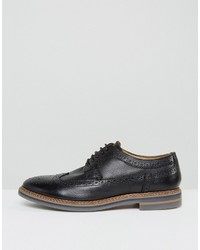 schwarze Leder Brogues von Base London