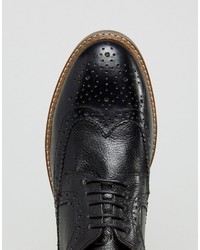 schwarze Leder Brogues von Base London