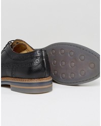 schwarze Leder Brogues von Base London