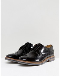 schwarze Leder Brogues von Base London